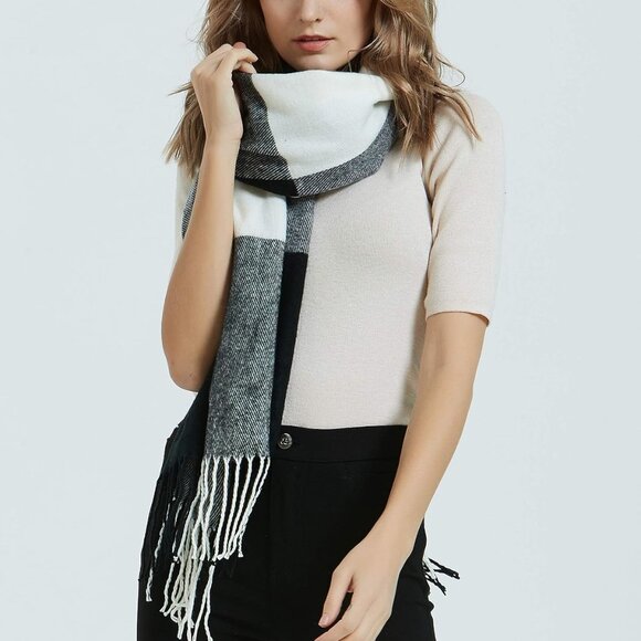 Women's Fashion Long Shawl Big Grid Winter Warm Lattice Large Scarf - Picture 5 of 5